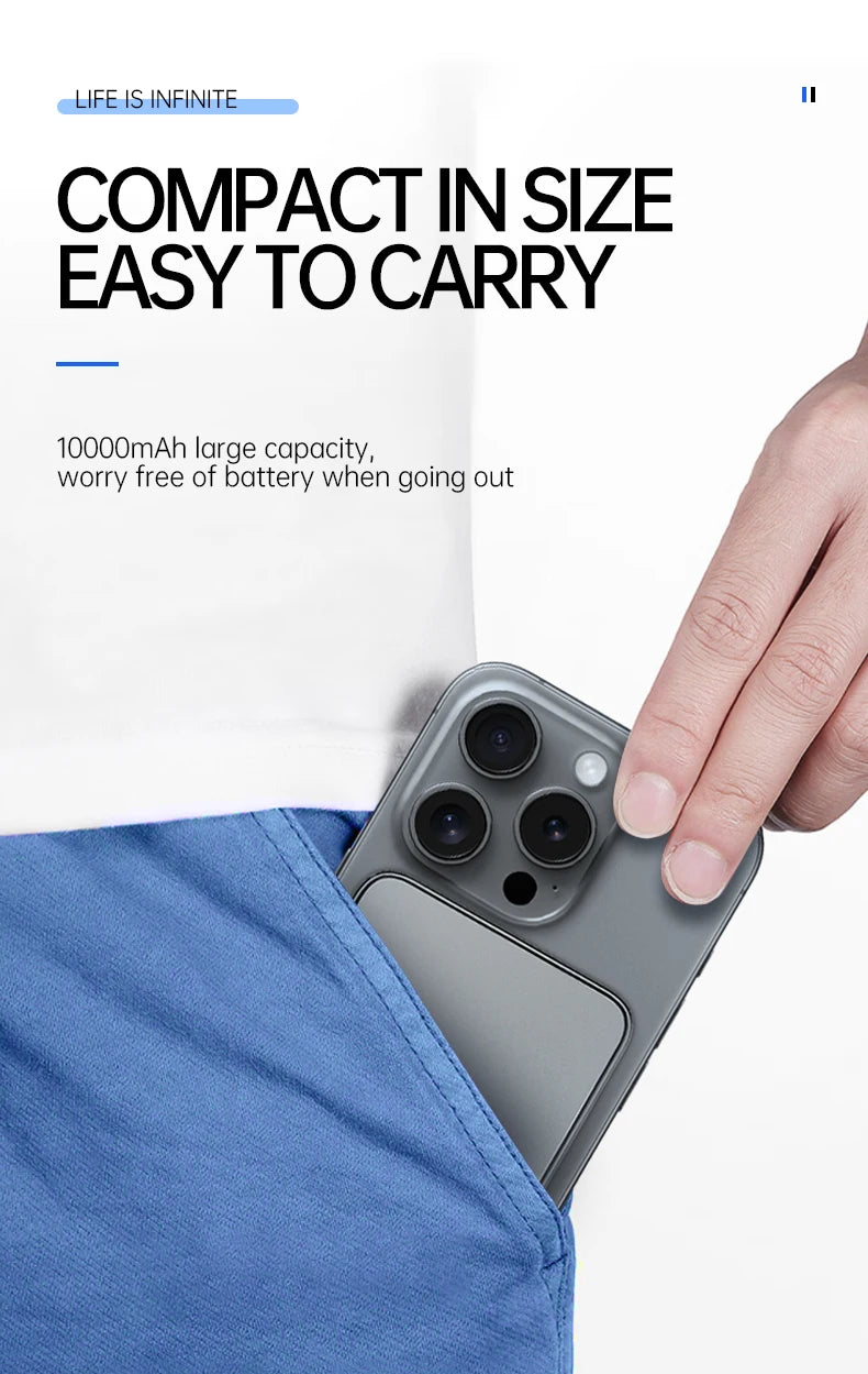 PowerBank Magnétique MagSafe 10000 mAh – Charge Sans Fil Rapide