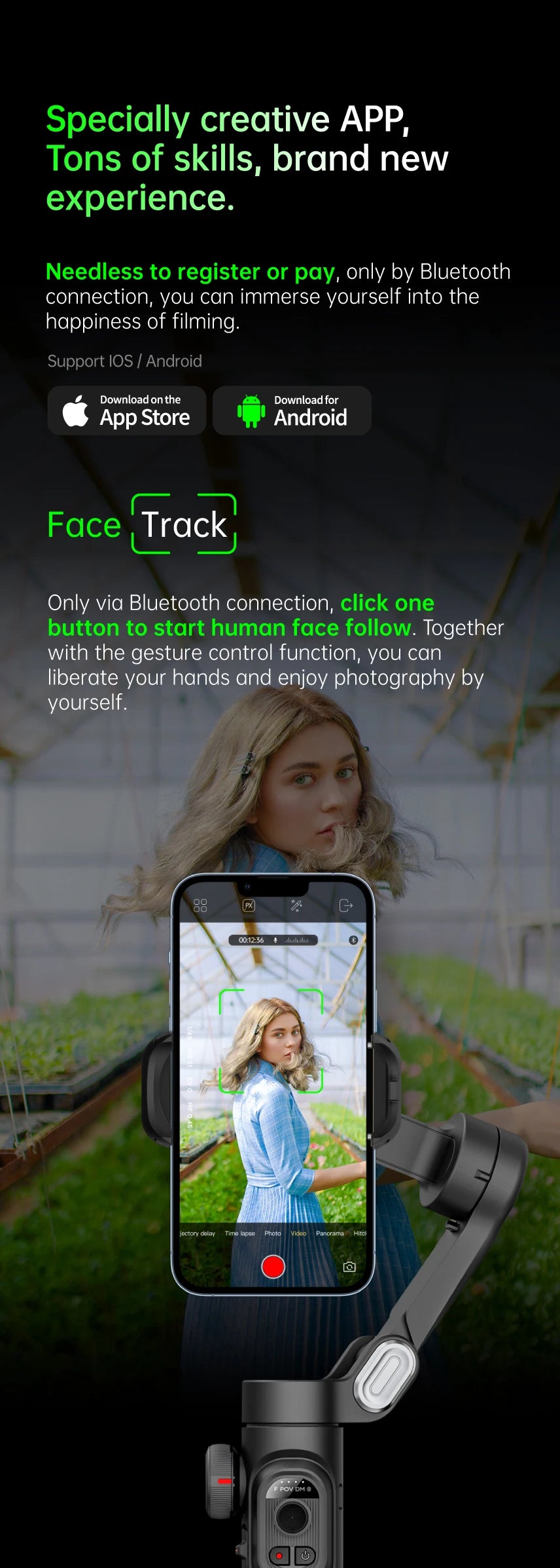 Stabilisateur Gimbal 3 Axes pour Smartphone