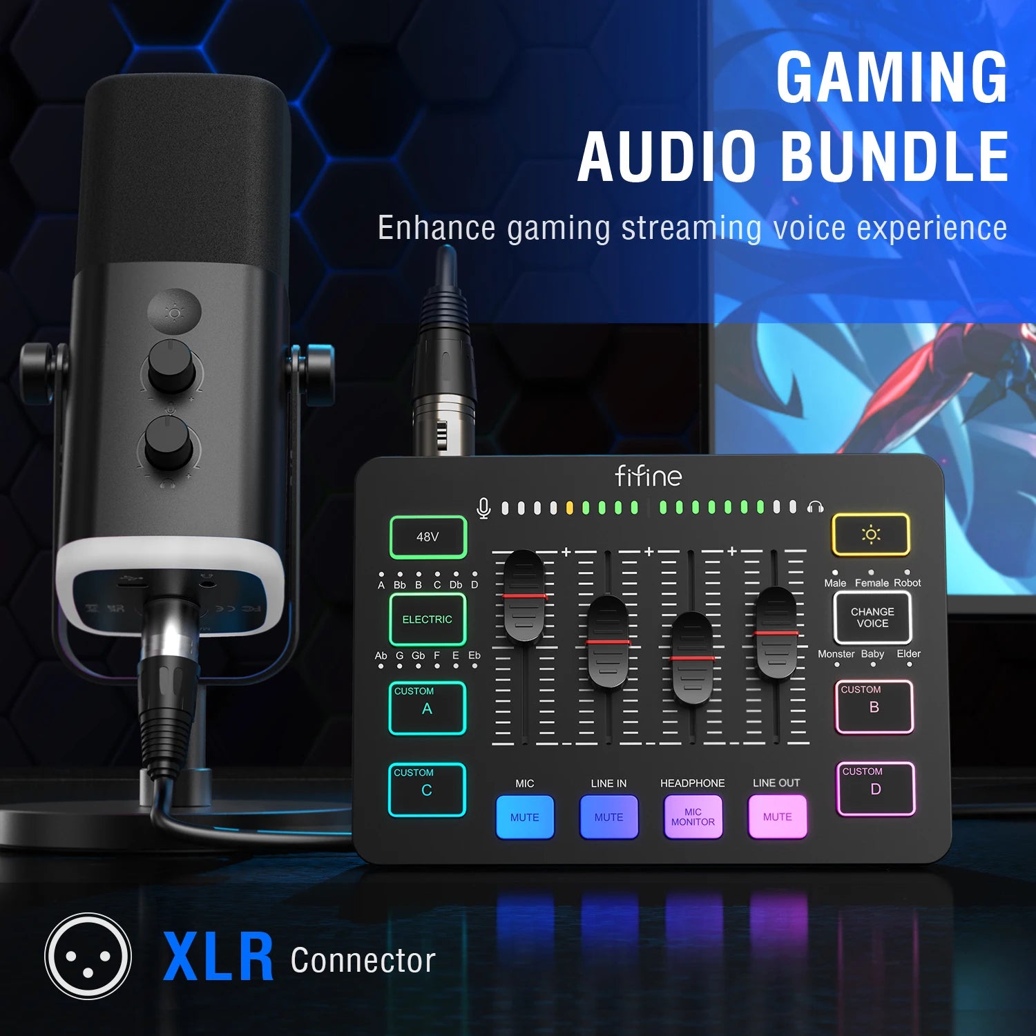 Microphone Gaming FIFINE – Kit complet Streaming & Podcast