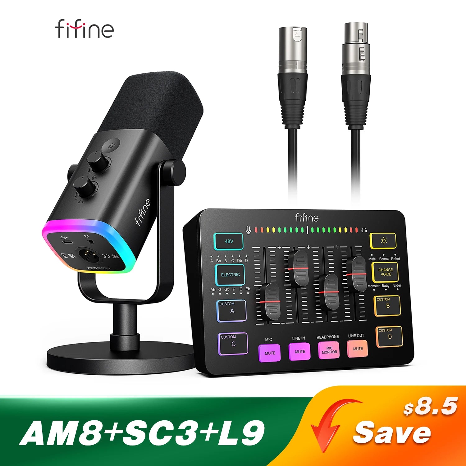 Microphone Gaming FIFINE – Kit complet Streaming & Podcast