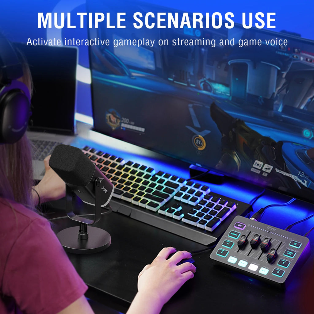 Microphone Gaming FIFINE – Kit complet Streaming & Podcast