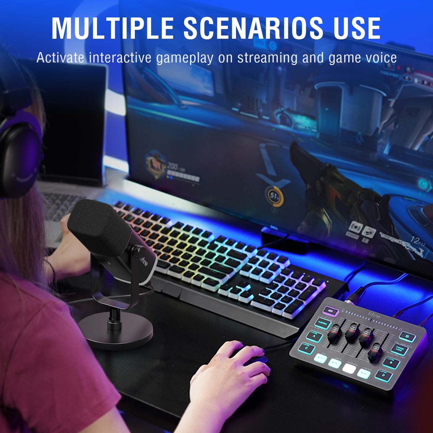 Microphone Gaming FIFINE – Kit complet Streaming & Podcast