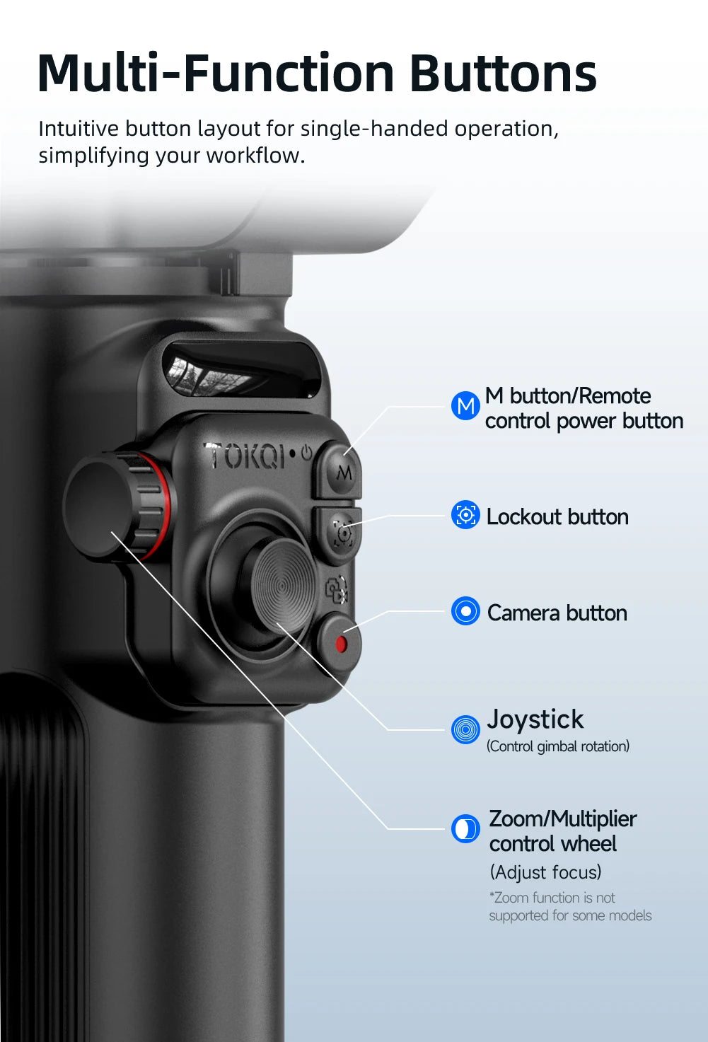 Stabilisateur Gimbal 3 Axes M02 avec Télécommande – Suivi Visage pour iPhone & Android | TikTok Vlog