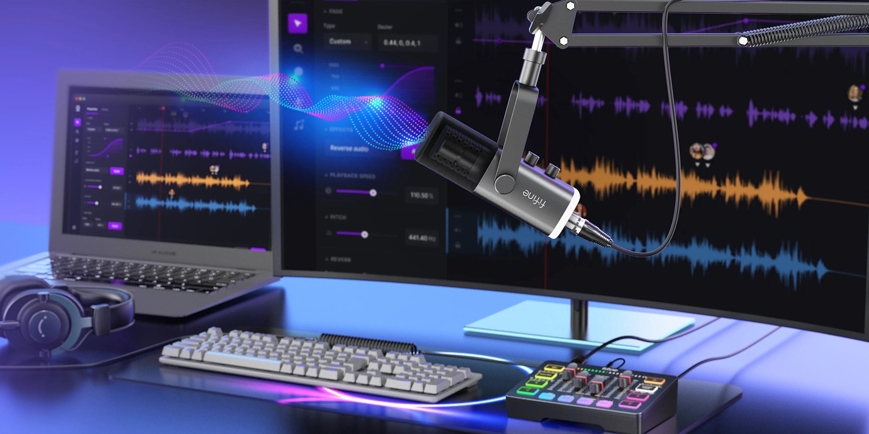 Microphone Gaming FIFINE – Kit complet Streaming & Podcast