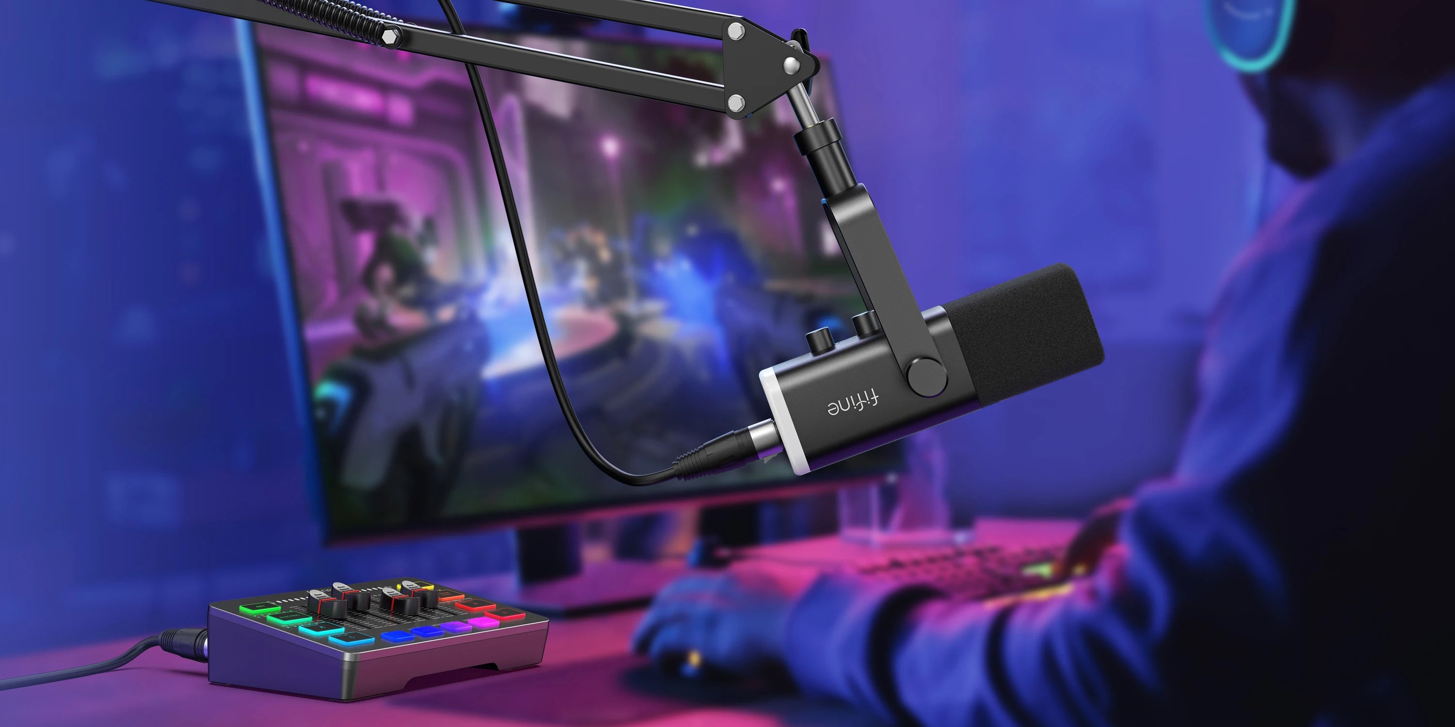 Microphone Gaming FIFINE – Kit complet Streaming & Podcast