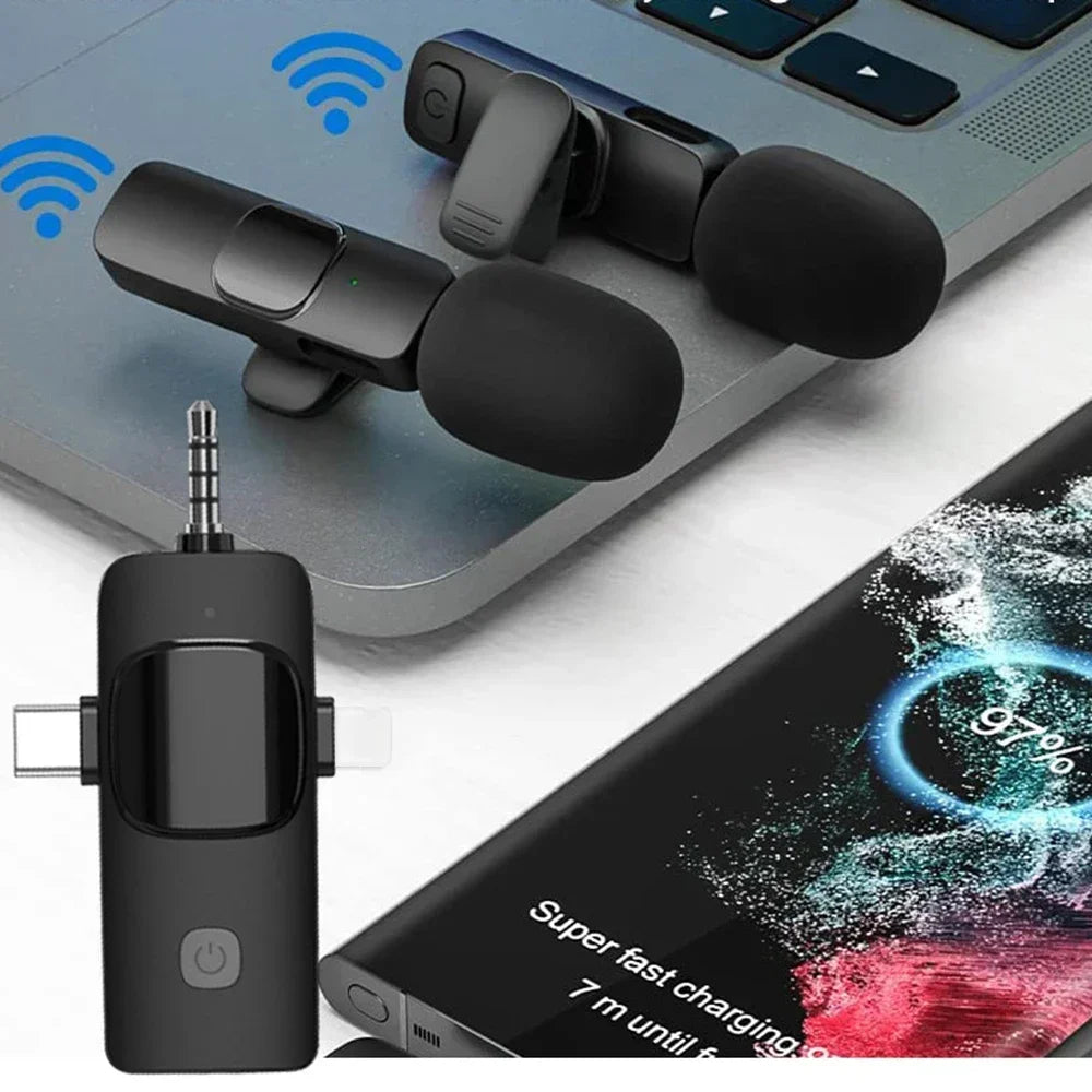 Micro Sans Fil Pro 4-en-1 – Son Clair comme en Studio (iPhone & Android)