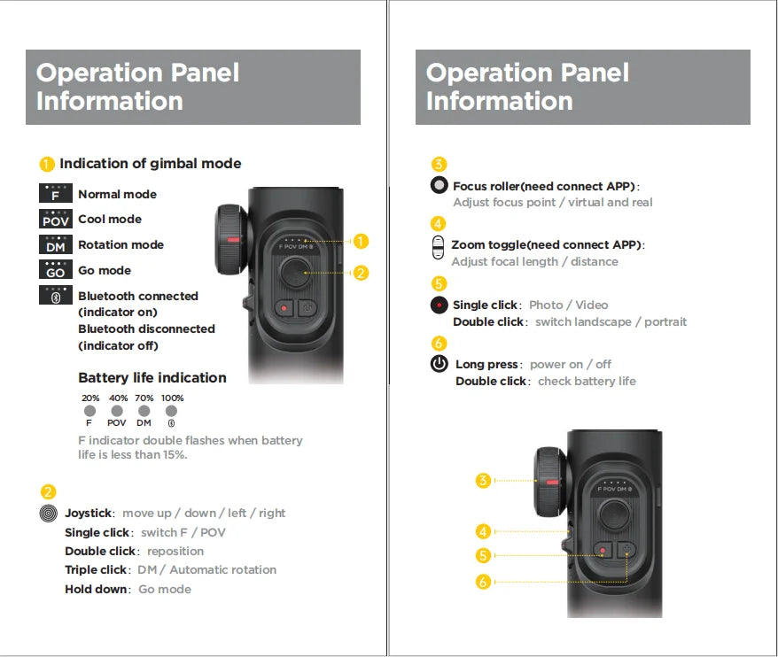 Stabilisateur Gimbal 3 Axes pour Smartphone