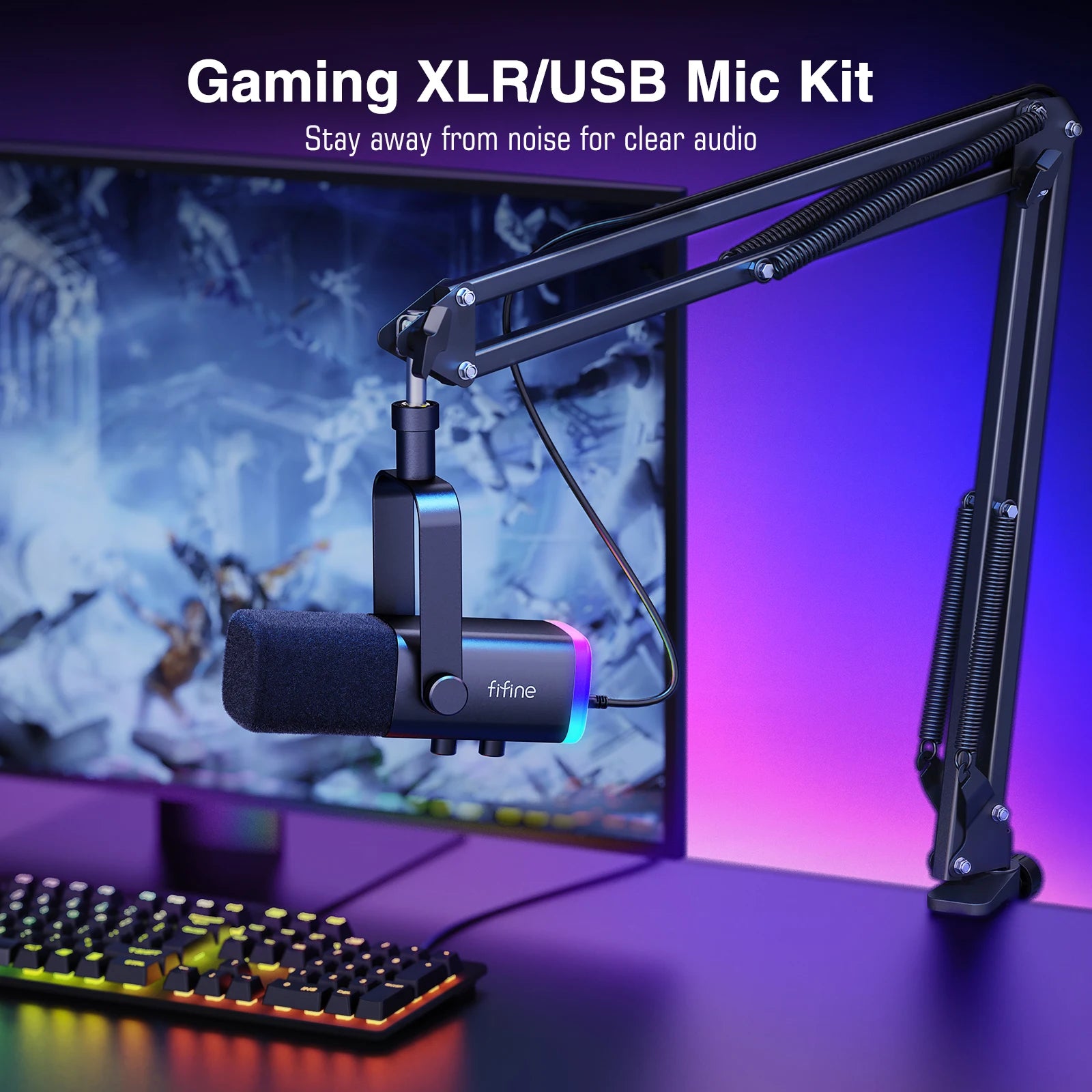 Microphone Gaming FIFINE – Kit complet Streaming & Podcast