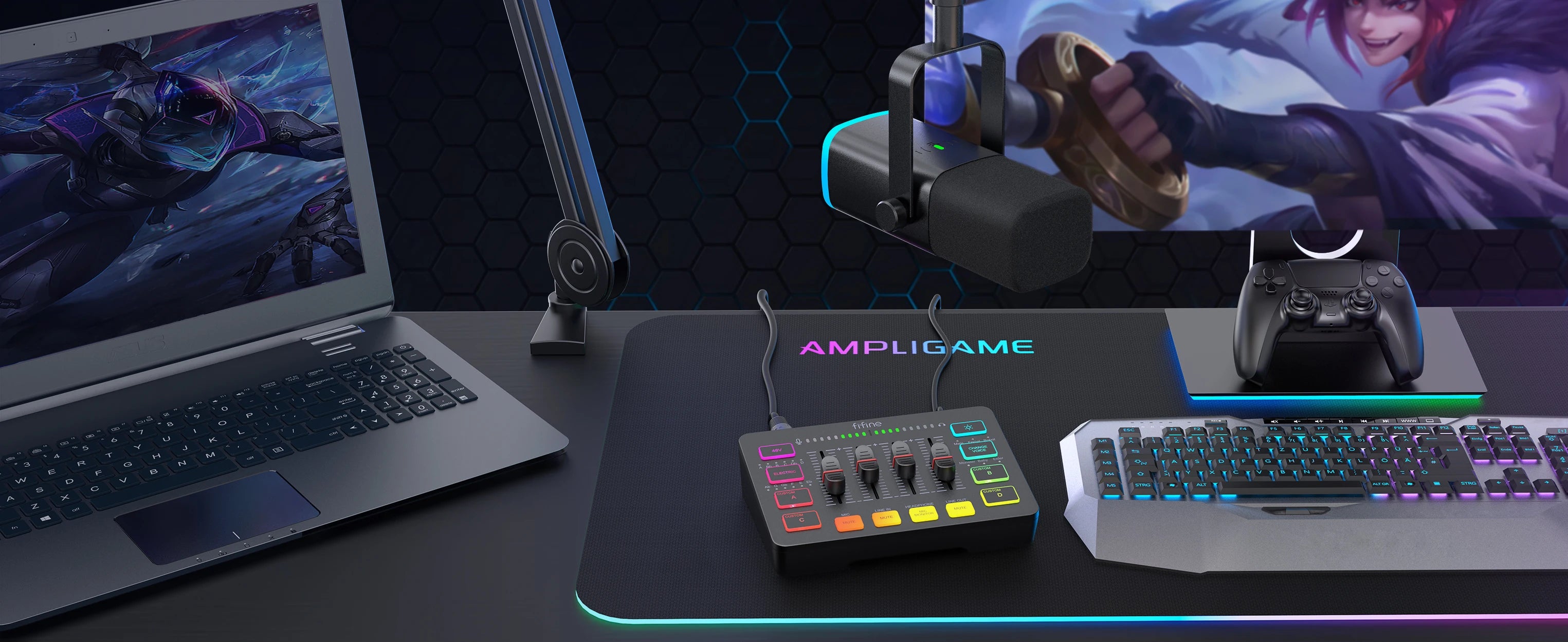 Microphone Gaming FIFINE – Kit complet Streaming & Podcast