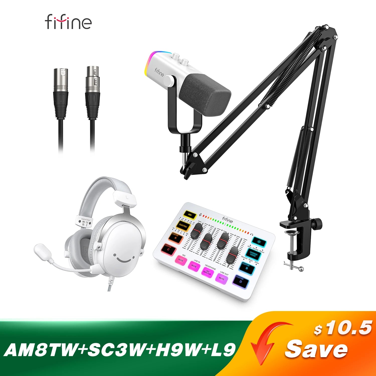 Microphone Gaming FIFINE – Kit complet Streaming & Podcast