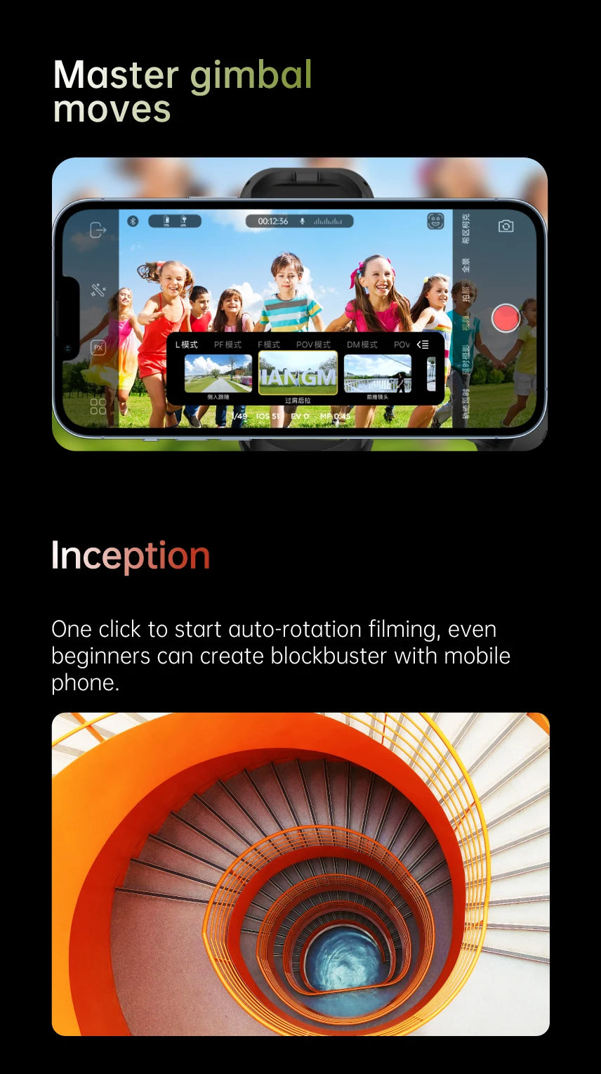 Stabilisateur Gimbal 3 Axes pour Smartphone