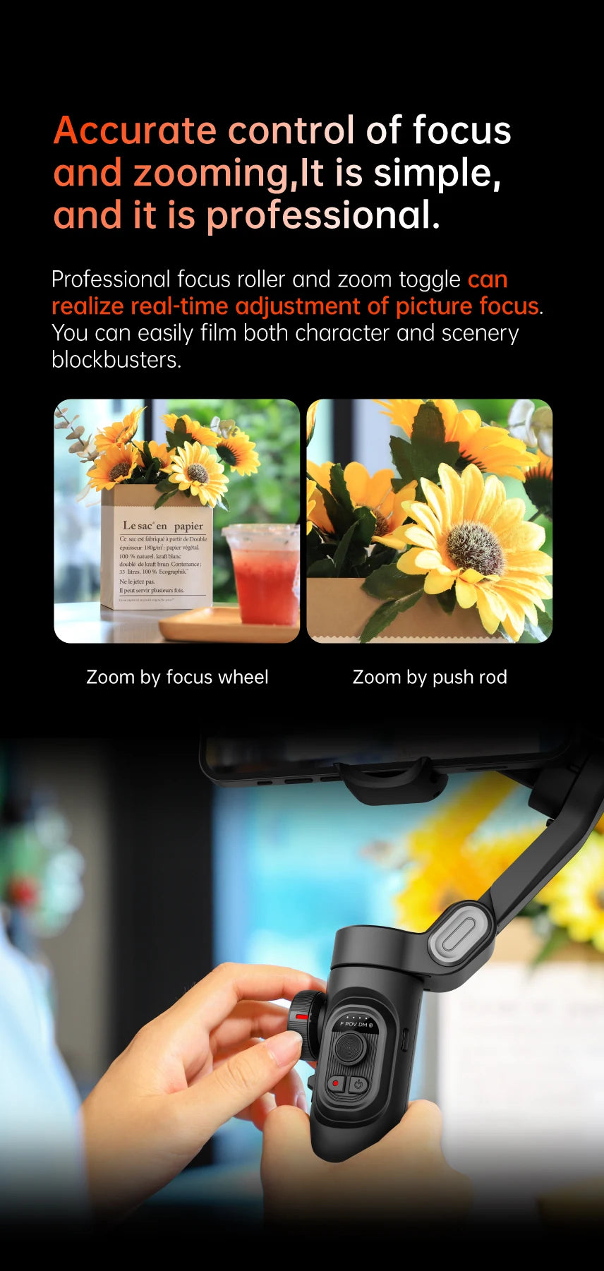 Stabilisateur Gimbal 3 Axes pour Smartphone