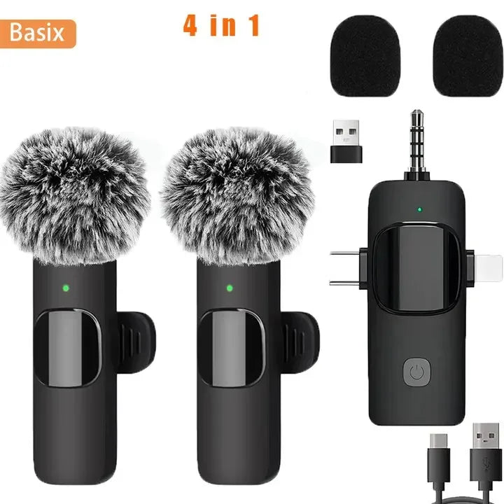 Micro Sans Fil Pro 4-en-1 – Son Clair comme en Studio (iPhone & Android)