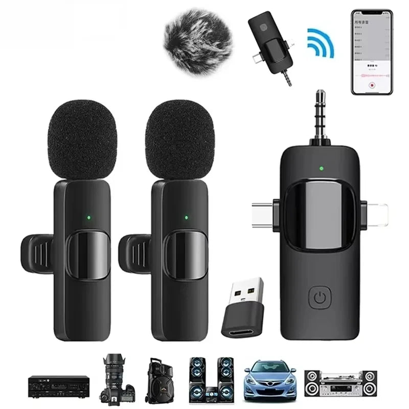 Micro Sans Fil Pro 4-en-1 – Son Clair comme en Studio (iPhone & Android)