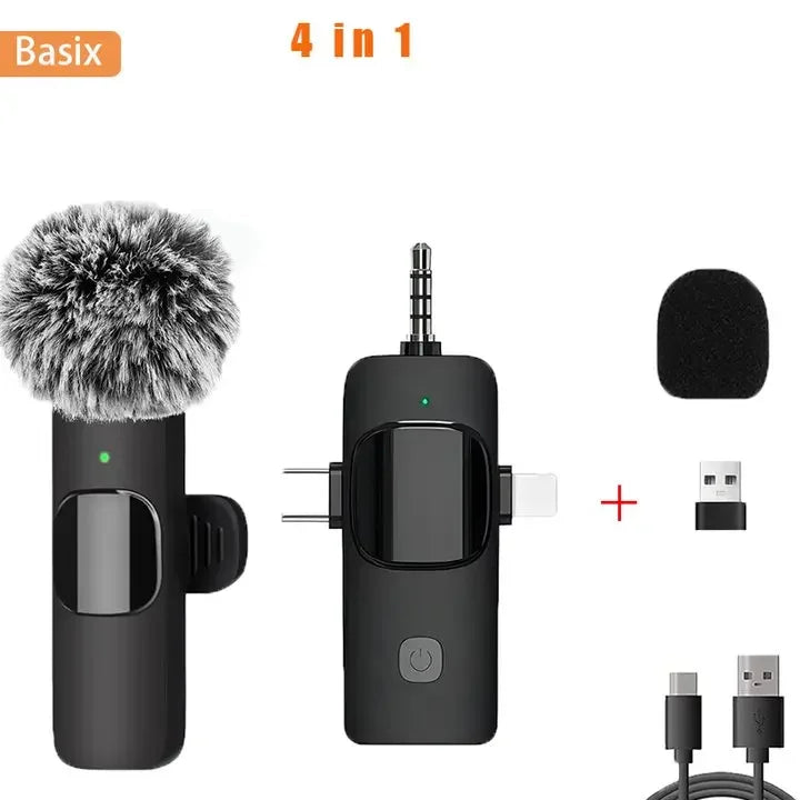 Micro Sans Fil Pro 4-en-1 – Son Clair comme en Studio (iPhone & Android)