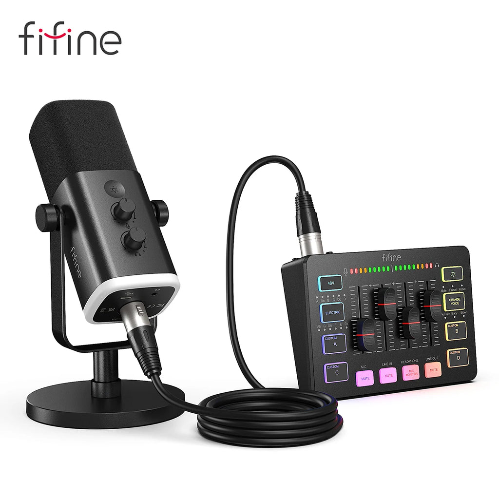 Microphone Gaming FIFINE – Kit complet Streaming & Podcast