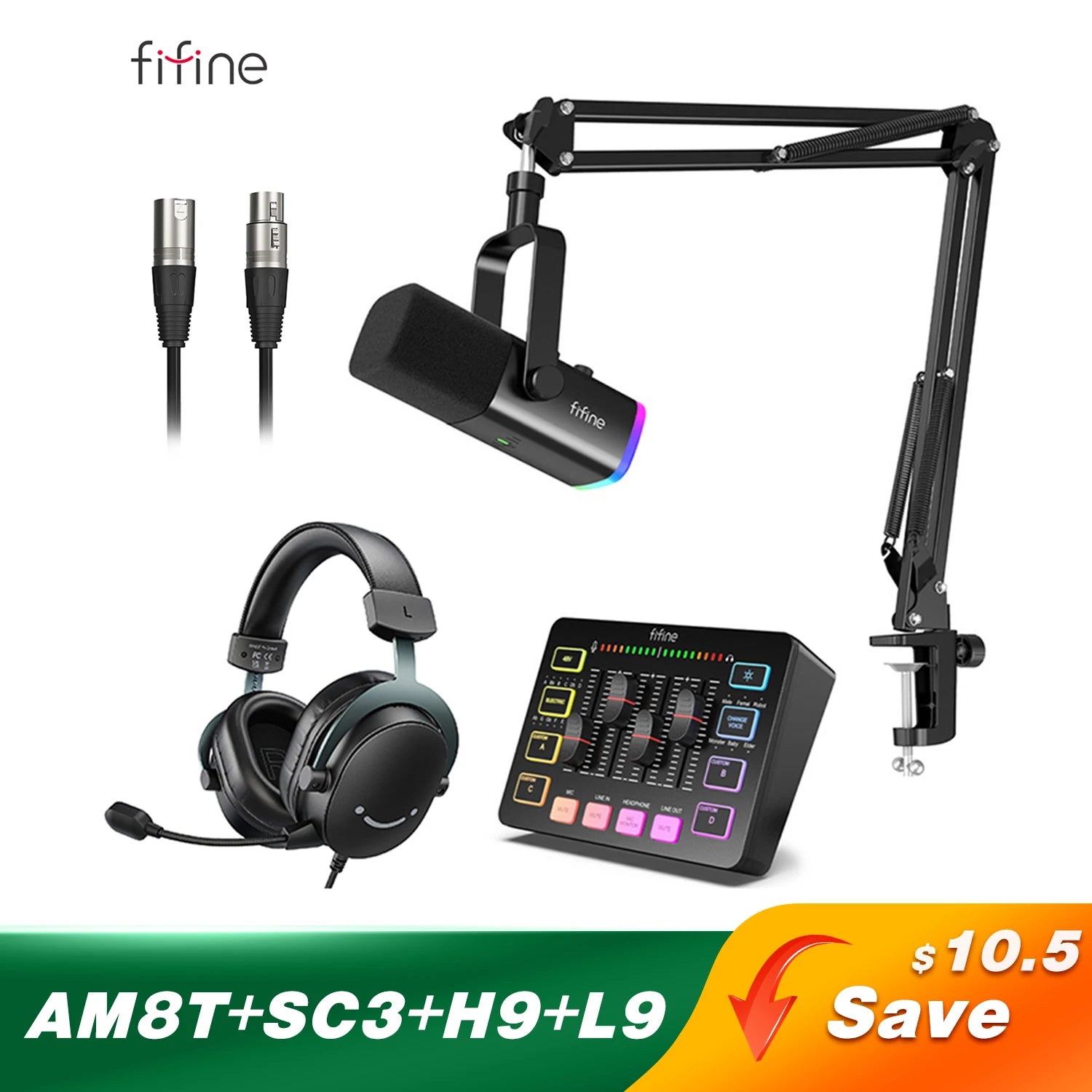 Microphone Gaming FIFINE – Kit complet Streaming & Podcast