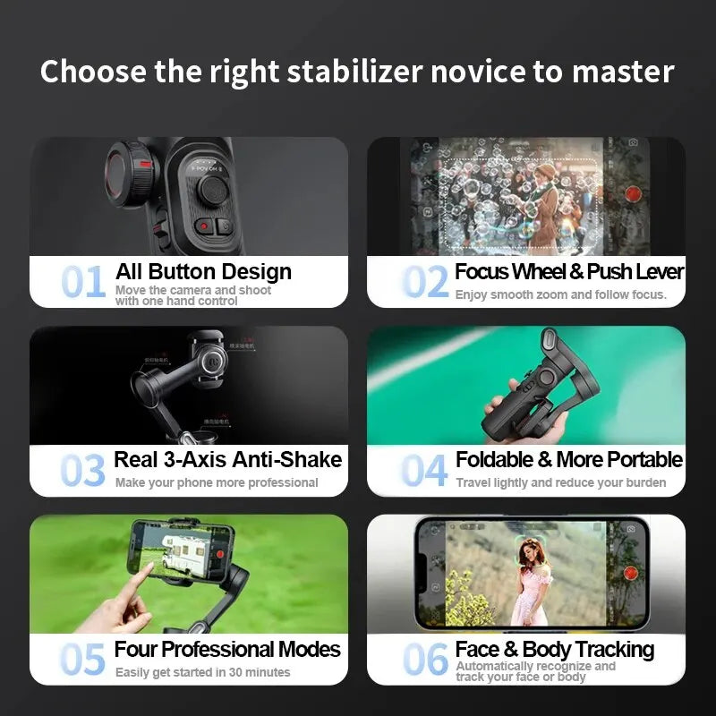 Stabilisateur Gimbal 3 Axes pour Smartphone