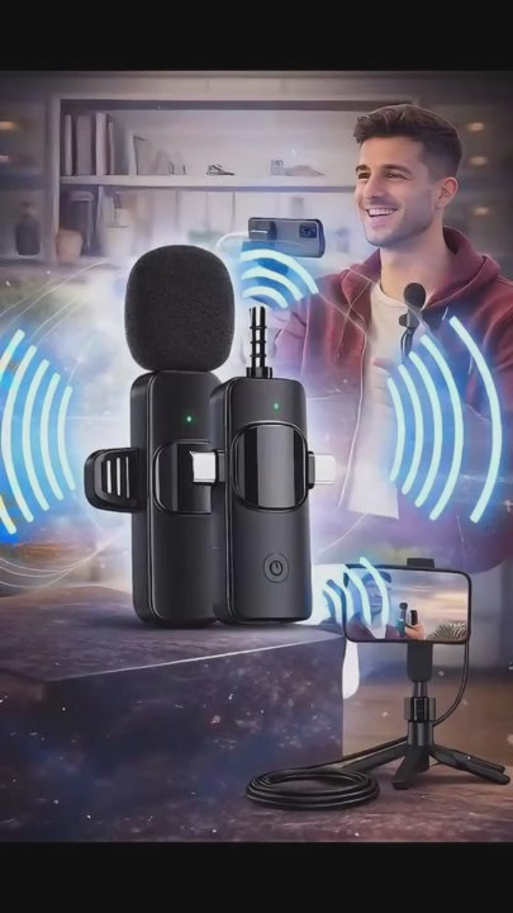 Microphone Lavalier Sans Fil 4-en-1