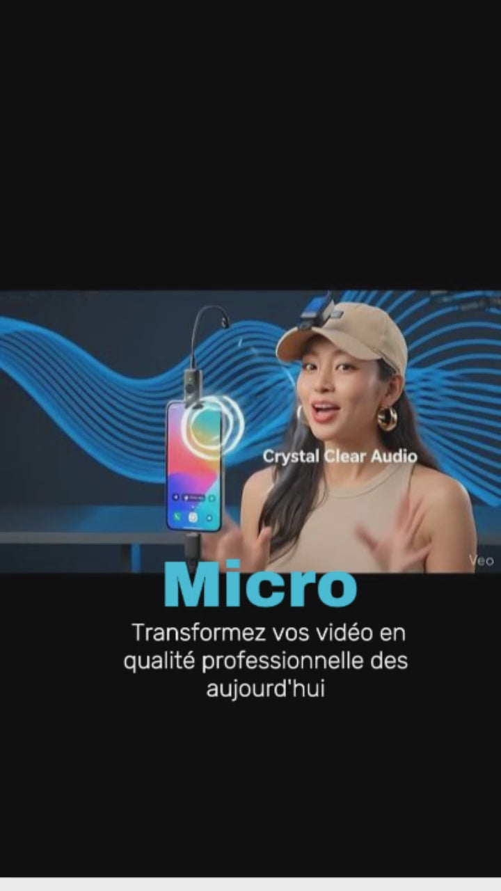 Micro Sans Fil HD – Son Pro pour Vidéos, TikTok & Interviews