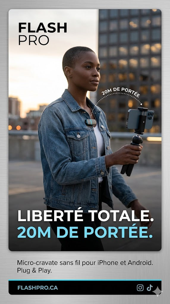 Microphone Lavalier Sans Fil pour Smartphone