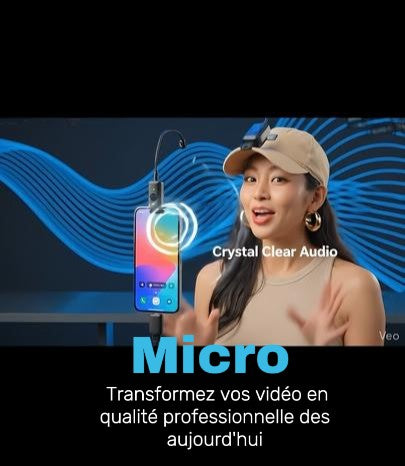 Micro Sans Fil HD – Son Pro pour Vidéos, TikTok & Interviews